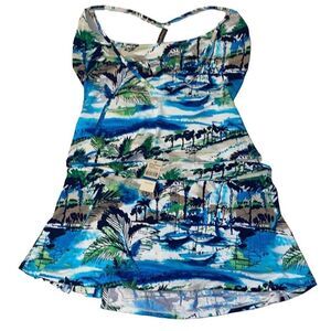 Tommy Bahama NWT Y2K Deadstock RARE HTF Tankini Set Swimsuit Scenic Harbor Sz XL